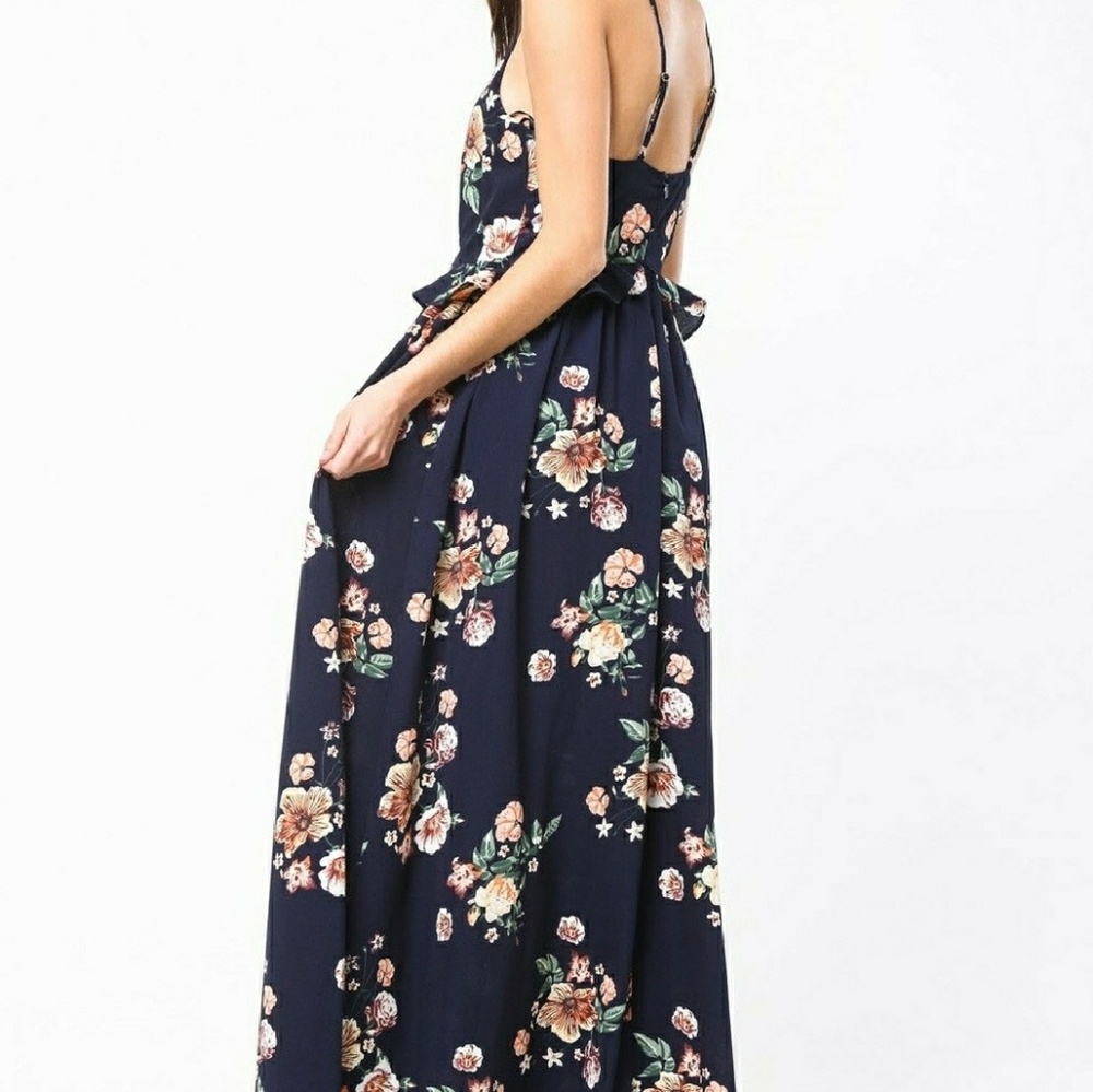 Last One! Size S! Navy Floral Maxi Dress - Picture 2 of 6